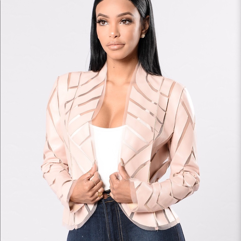 NWT Fashion Nova pink mesh blazer size small